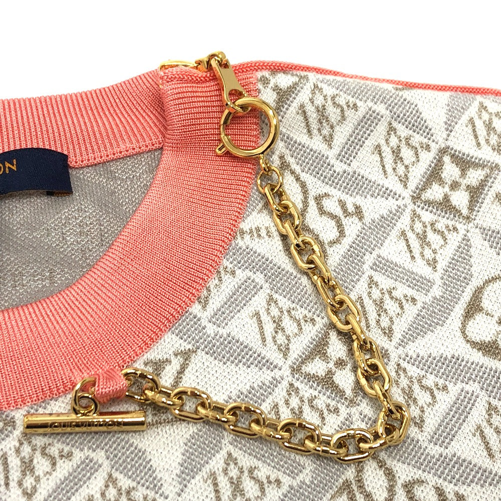 LOUIS VUITTON knit Silk, Cotton Gray / pink Monogram SUNCE1854 contrast trim Women XS Used Authentic