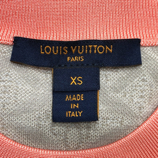 LOUIS VUITTON knit Silk, Cotton Gray / pink Monogram SUNCE1854 contrast trim Women XS Used Authentic