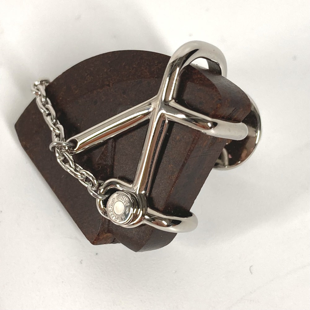 HERMES Brooch H077351FP01 Wood Brown horse cheval Badge Cheval Vulcanium