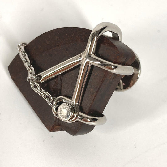 HERMES Brooch H077351FP01 Wood Brown horse cheval Badge Cheval Vulcanium