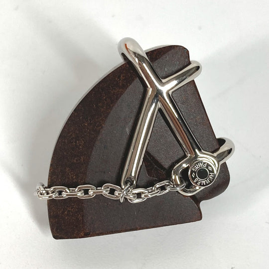 HERMES Brooch H077351FP01 Wood Brown horse cheval Badge Cheval Vulcanium