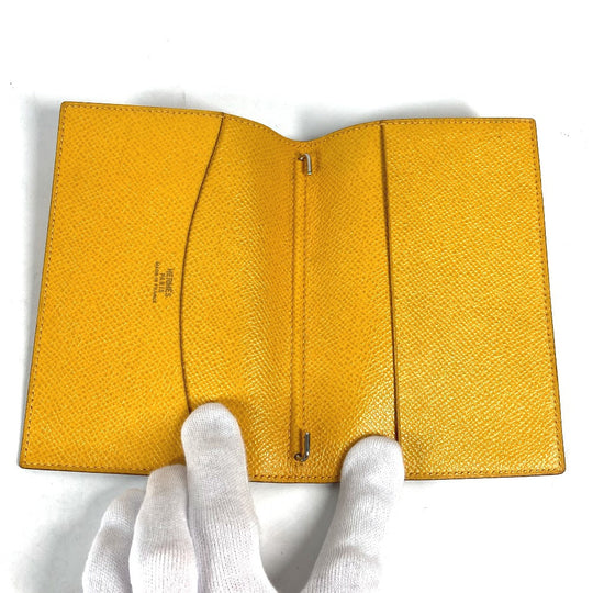HERMES Notebook cover leather yellow Agenda PM Women Used Authentic