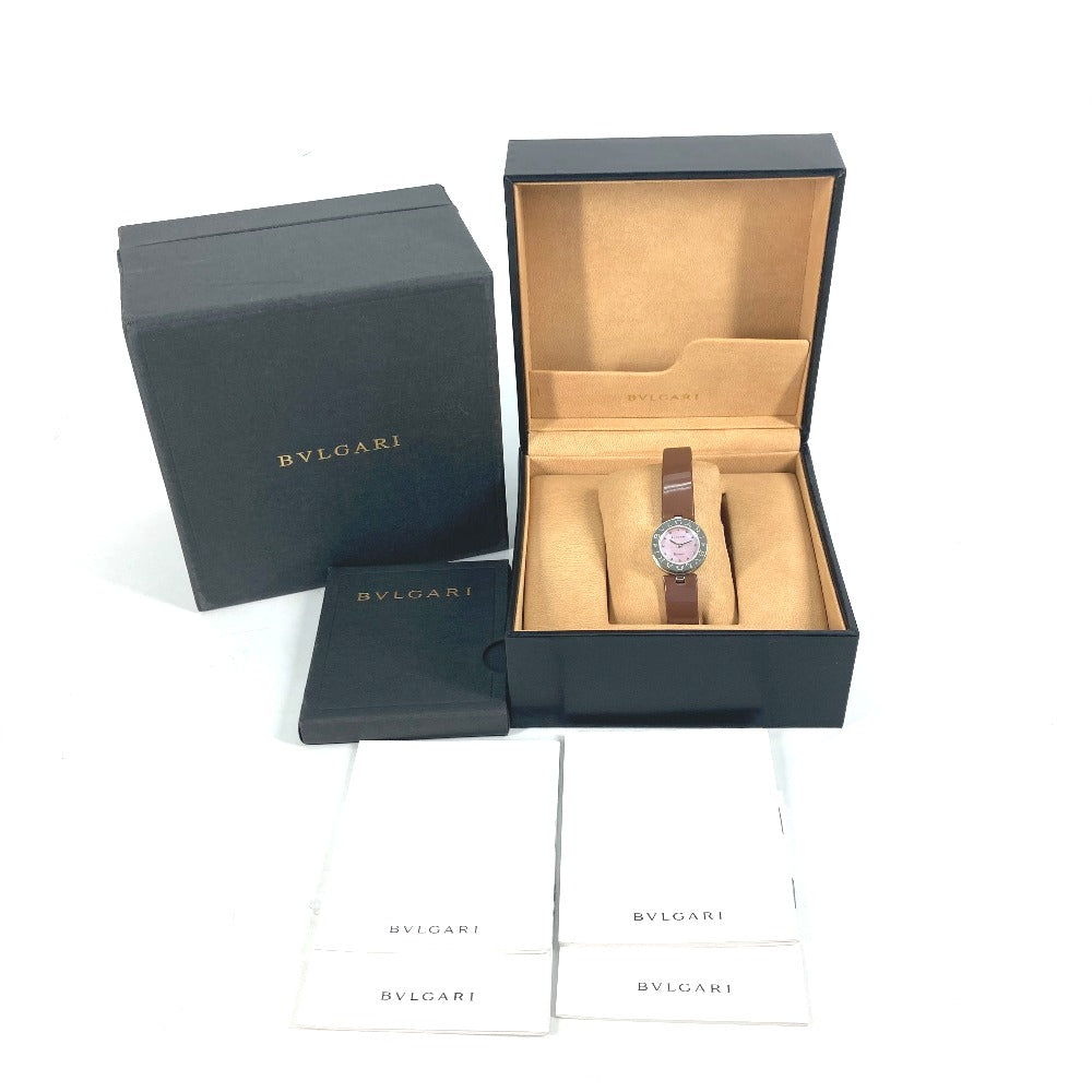 BVLGARI Watches Quartz BZ22S Stainless Steel , Patent Leather pink watch B-zero1 B-zero one pink dial