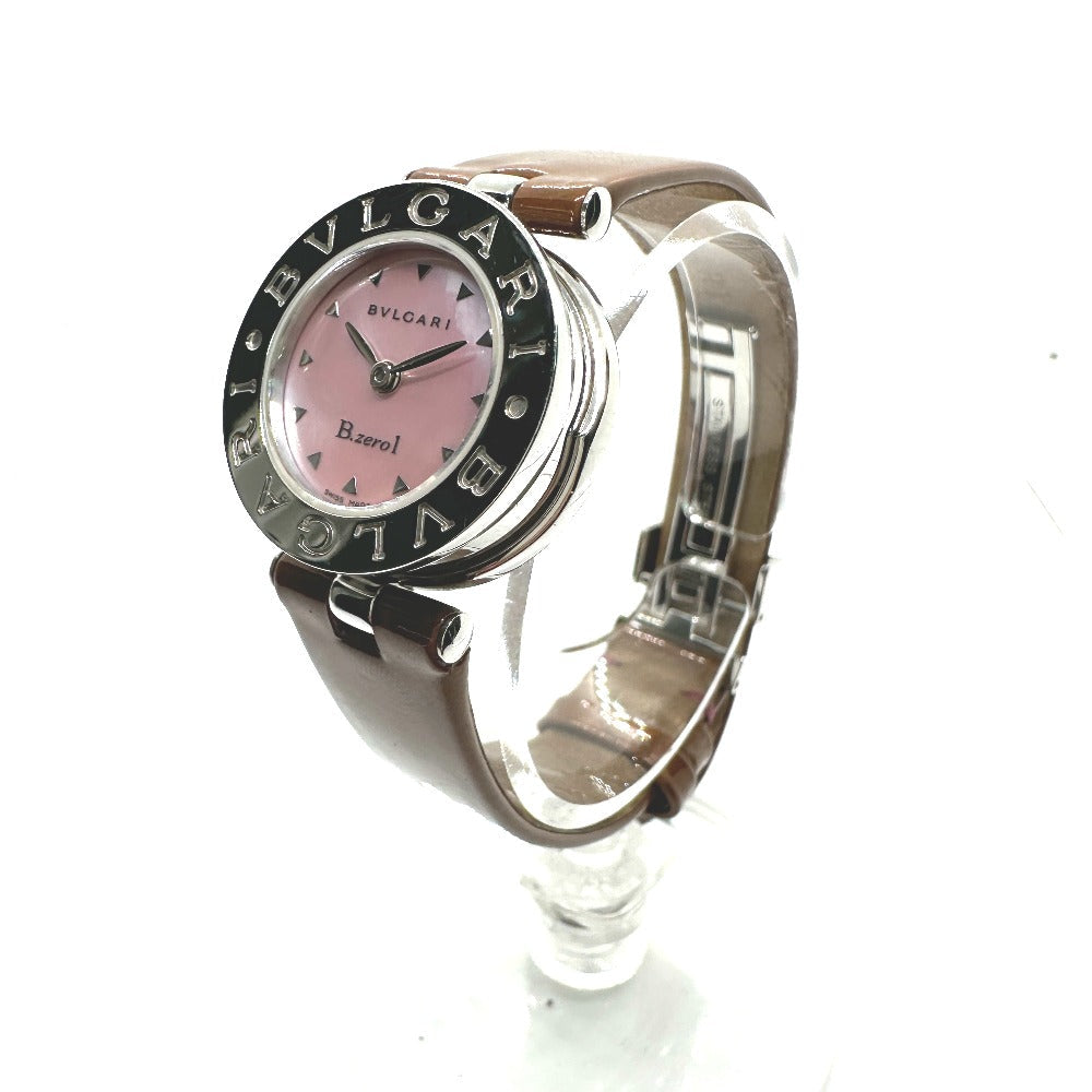 BVLGARI Watches Quartz BZ22S Stainless Steel , Patent Leather pink watch B-zero1 B-zero one pink dial