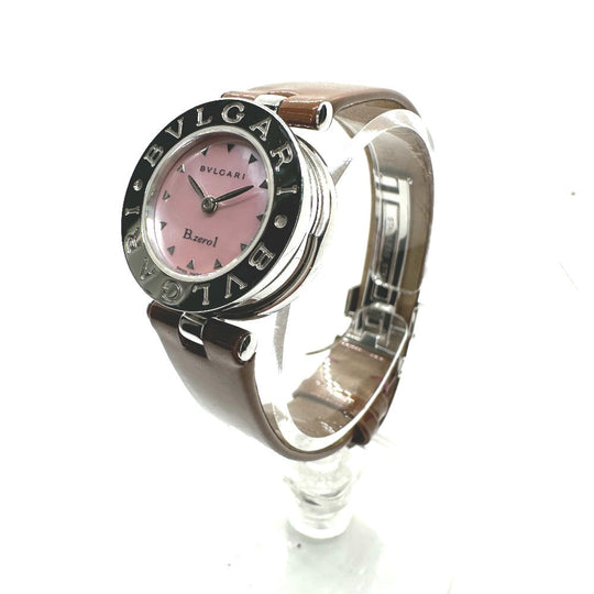 BVLGARI Watches Quartz BZ22S Stainless Steel , Patent Leather pink watch B-zero1 B-zero one pink dial