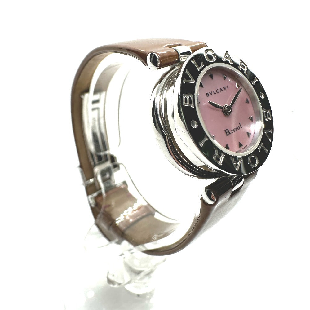 BVLGARI Watches Quartz BZ22S Stainless Steel , Patent Leather pink watch B-zero1 B-zero one pink dial