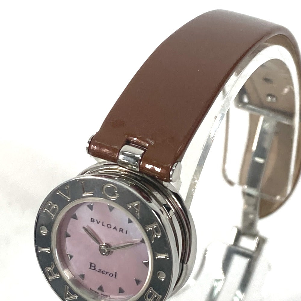 BVLGARI Watches Quartz BZ22S Stainless Steel , Patent Leather pink watch B-zero1 B-zero one pink dial