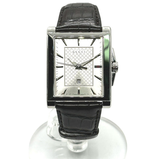 GUCCI Watches Quartz YA138407 Stainless Steel Silver Rectangle Silver dial mens Used Authentic