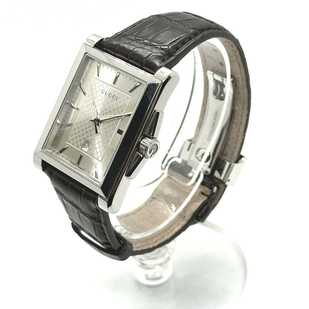 GUCCI Watches Quartz YA138407 Stainless Steel Silver Rectangle Silver dial mens Used Authentic
