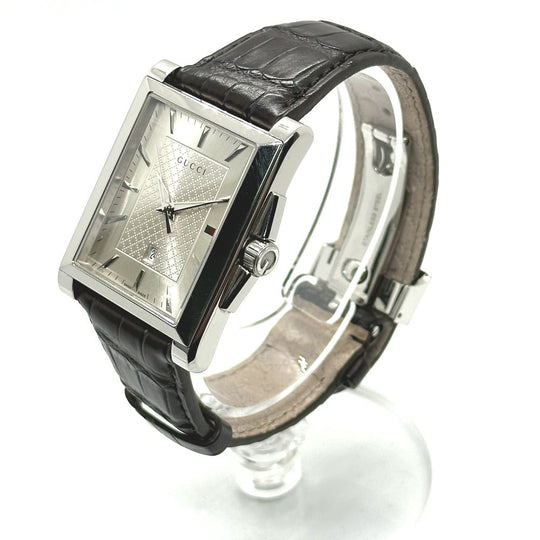 GUCCI Watches Quartz YA138407 Stainless Steel Silver Rectangle Silver dial mens Used Authentic