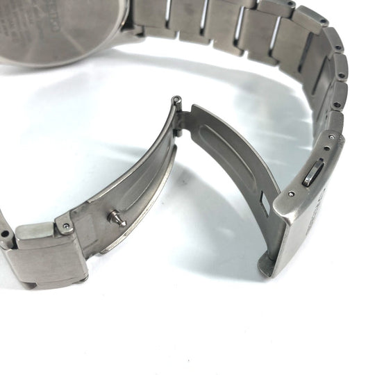 SEIKO Watches Solar Powered Radio Watch 7B75-0AA0 titanium Silver Seiko Selection Date black dial mens Used Authentic
