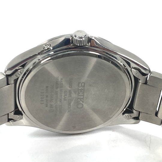 SEIKO Watches Solar Powered Radio Watch 7B75-0AA0 titanium Silver Seiko Selection Date black dial mens Used Authentic