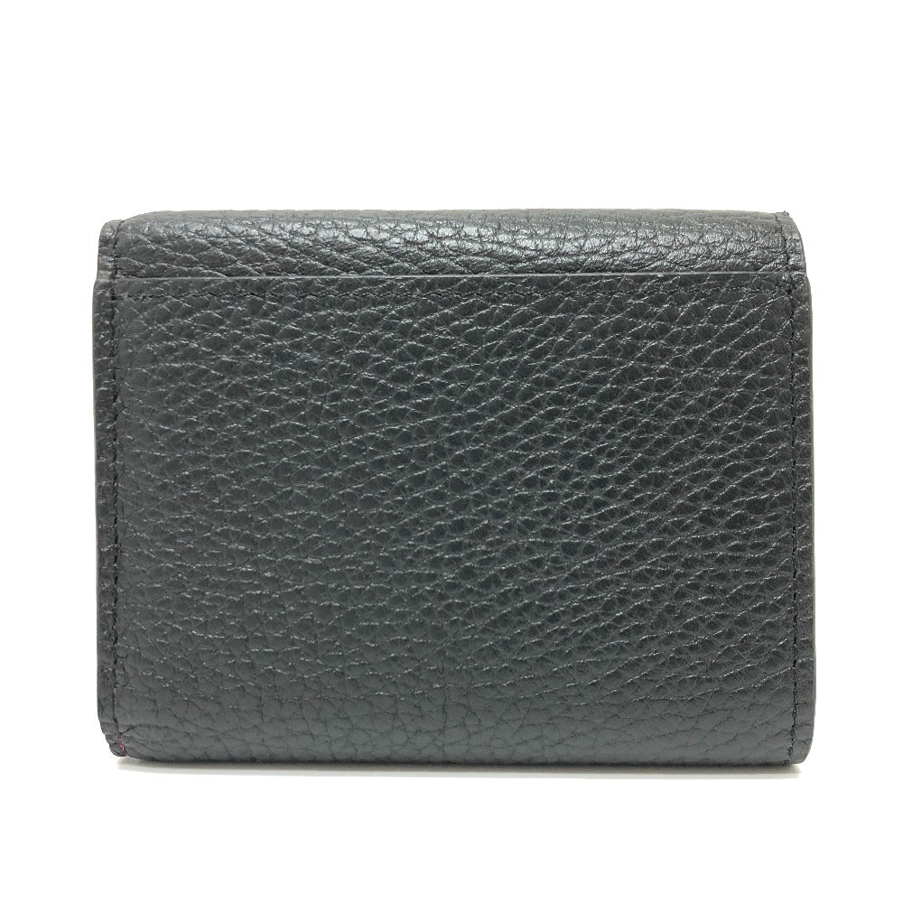 LOUIS VUITTON Trifold wallet M68587 Taurillon Clemence Leather black Portefeuille Capucines XS Women Used Authentic