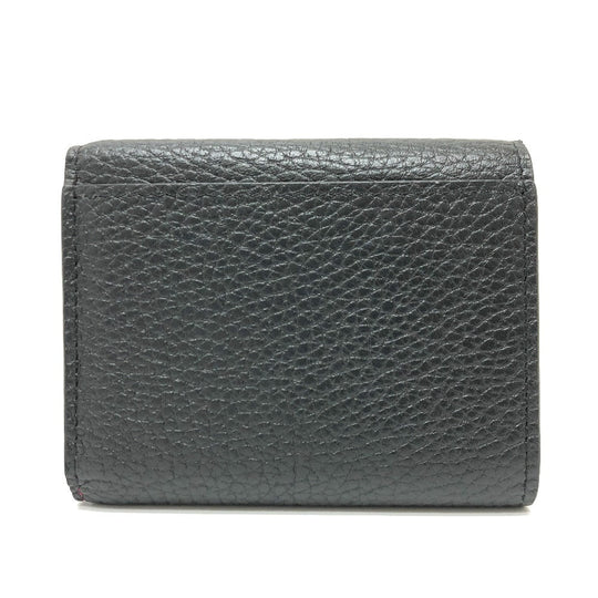 LOUIS VUITTON Trifold wallet M68587 Taurillon Clemence Leather black Portefeuille Capucines XS Women Used Authentic