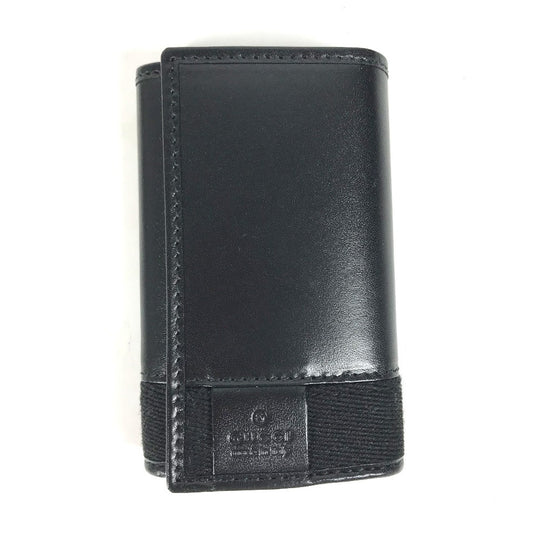 GUCCI Key case Key holder  033�E2149 leather black GG logo mens(Unisex) Used Authentic