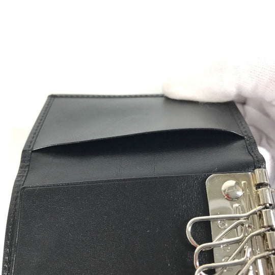 GUCCI Key case Key holder  033�E2149 leather black GG logo mens(Unisex) Used Authentic