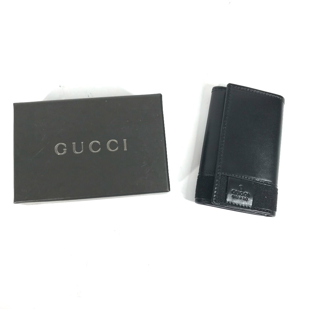 GUCCI Key case Key holder  033�E2149 leather black GG logo mens(Unisex) Used Authentic