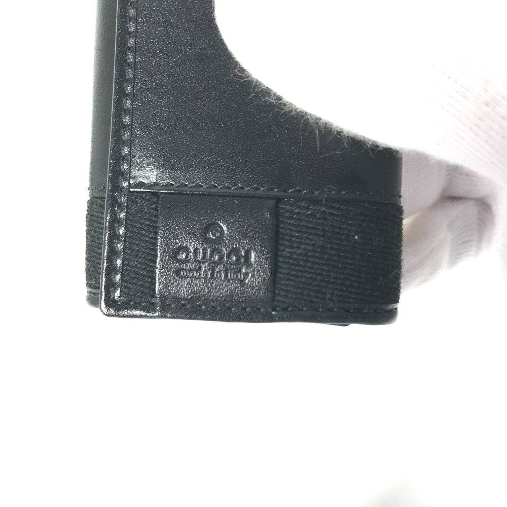 GUCCI Key case Key holder  033�E2149 leather black GG logo mens(Unisex) Used Authentic