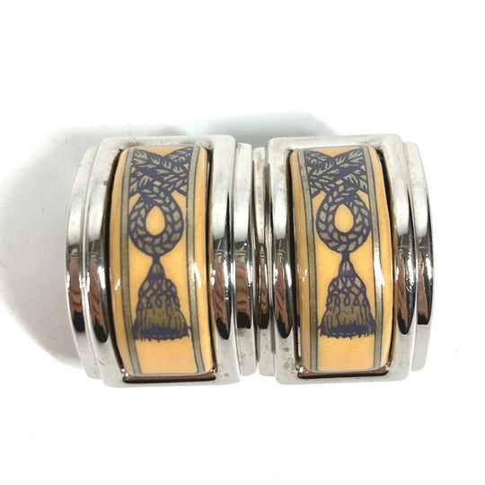 HERMES Earring metal Silver Emile Women Used Authentic