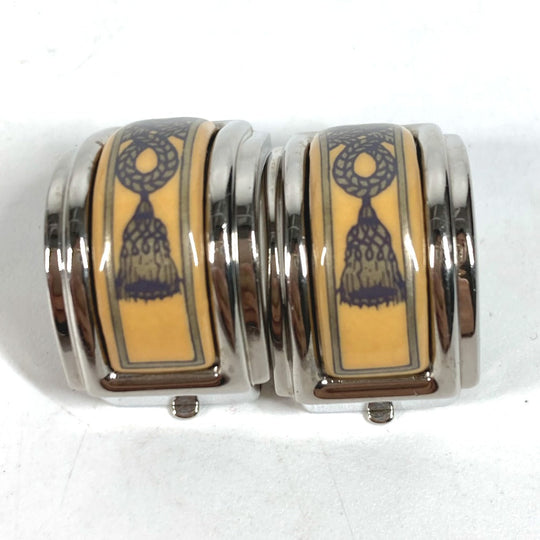 HERMES Earring metal Silver Emile Women Used Authentic