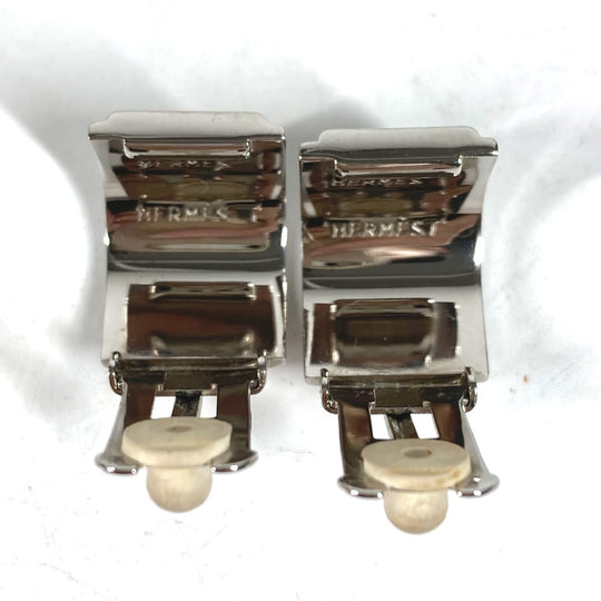 HERMES Earring metal Silver Emile Women Used Authentic