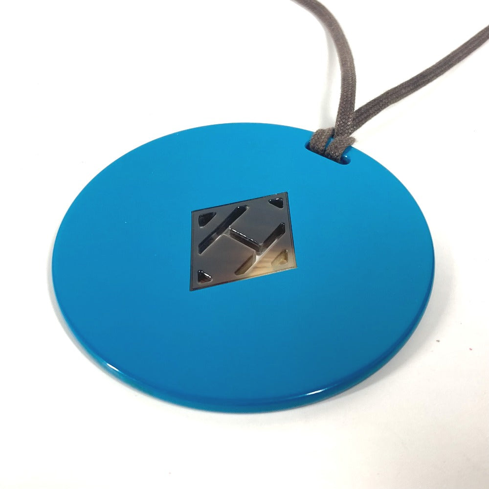 HERMES Necklace lacquer blue Accessories Buffalo horn Women Used Authentic