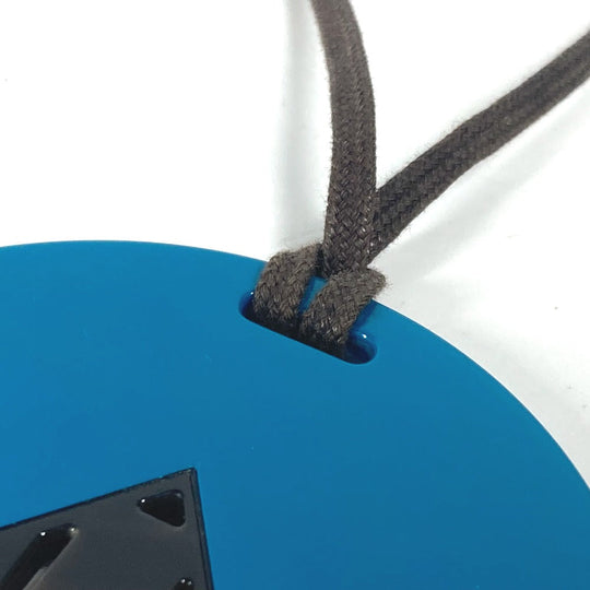 HERMES Necklace lacquer blue Accessories Buffalo horn Women Used Authentic