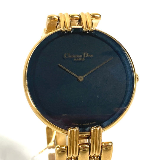 Dior Watches Quartz 47 154-3 Plating, Stainless Steel gold Bagira black dial mens Used Authentic