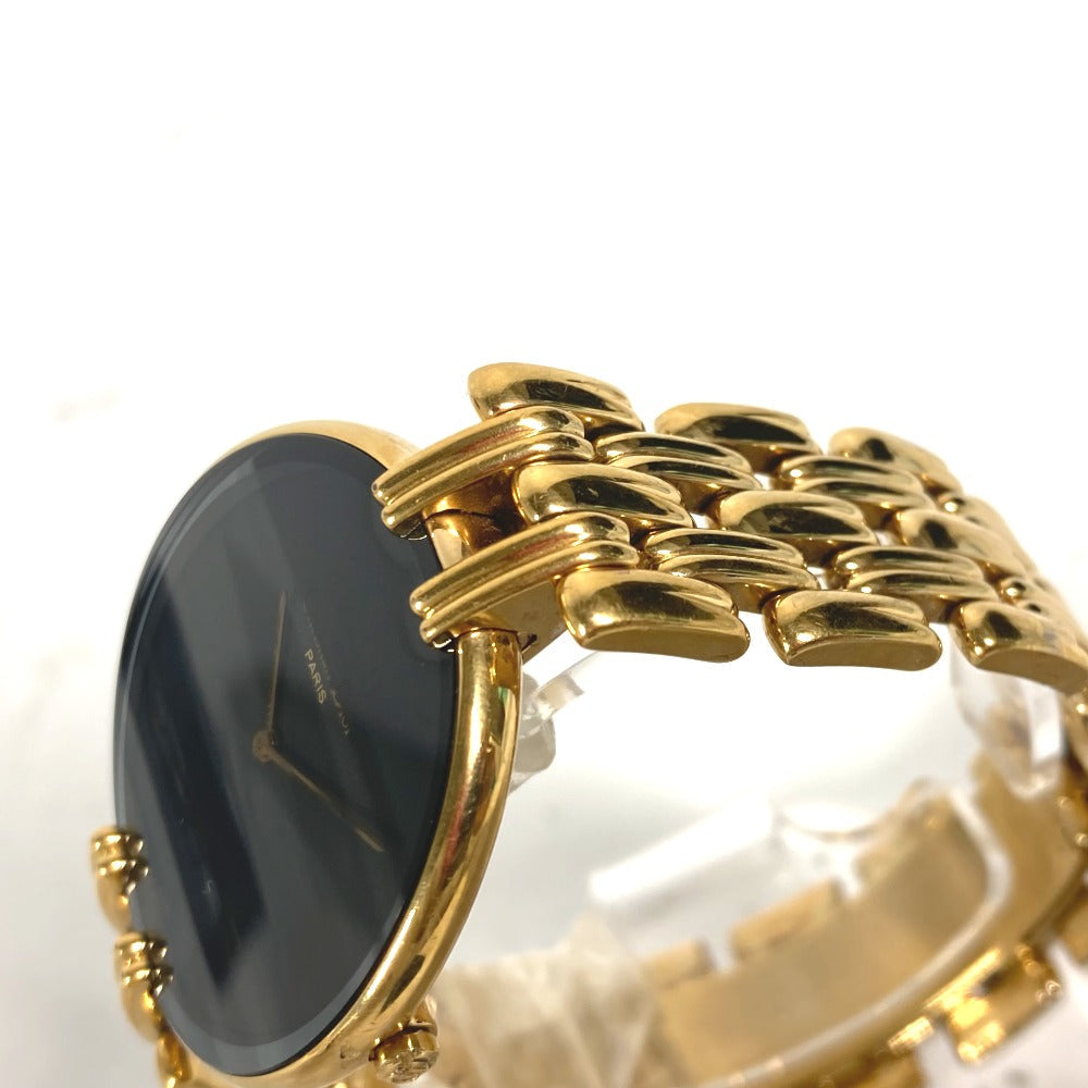 Dior Watches Quartz 47 154-3 Plating, Stainless Steel gold Bagira black dial mens Used Authentic