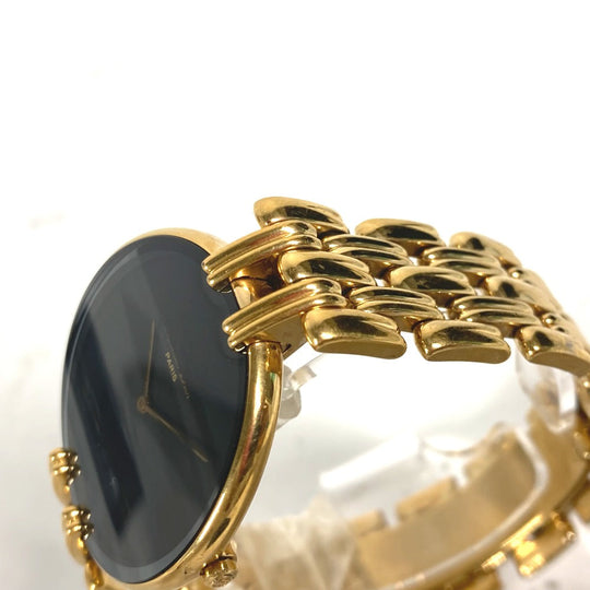Dior Watches Quartz 47 154-3 Plating, Stainless Steel gold Bagira black dial mens Used Authentic