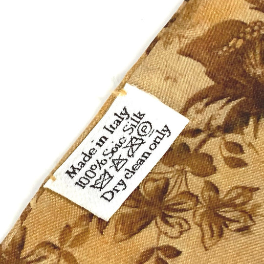 Dior scarf silk Brown logo floral flower Mitsua Women Used Authentic