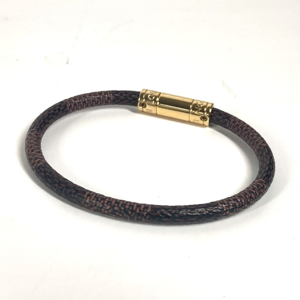 LOUIS VUITTON bracelet M6139F Damier canvas Brown Damier Brasserie Keep It Women Used Authentic