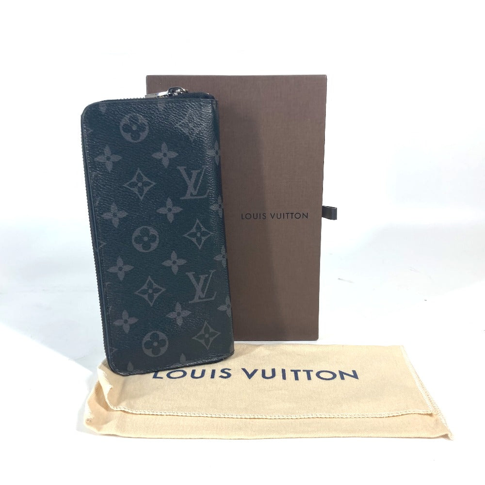 LOUIS VUITTON Long Wallet Purse M62295 Monogram Eclipse Canvas black Monogram Eclipse Zippy wallet  Vertical mens Used Authentic