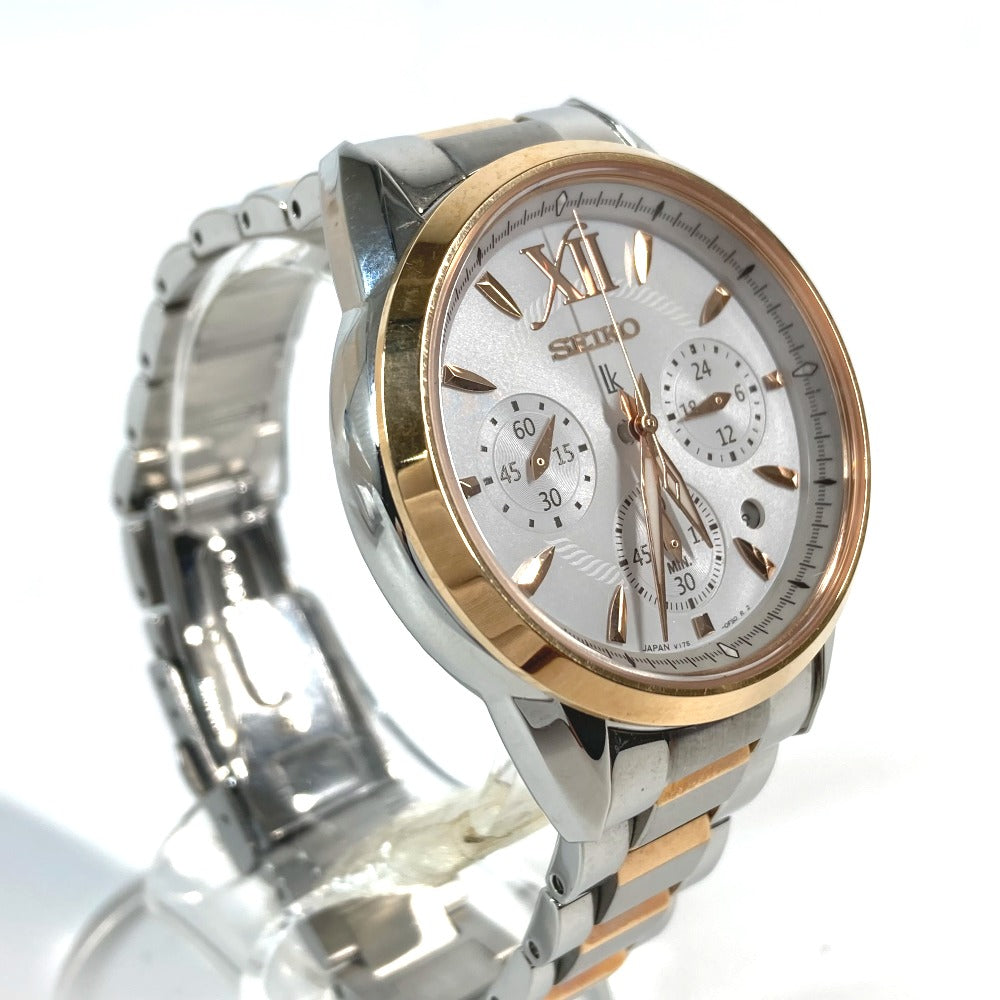 SEIKO Watches Solar Powered V175-0EW0 Stainless Steel Silver LUKIA Lukia white dial Women Used Authentic