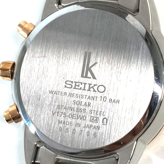 SEIKO Watches Solar Powered V175-0EW0 Stainless Steel Silver LUKIA Lukia white dial Women Used Authentic