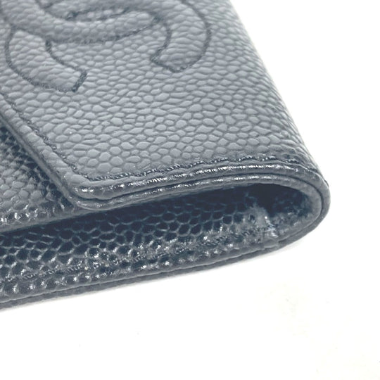 CHANEL Coin case A13233 Caviar skin black CC COCO Mark Women Used Authentic