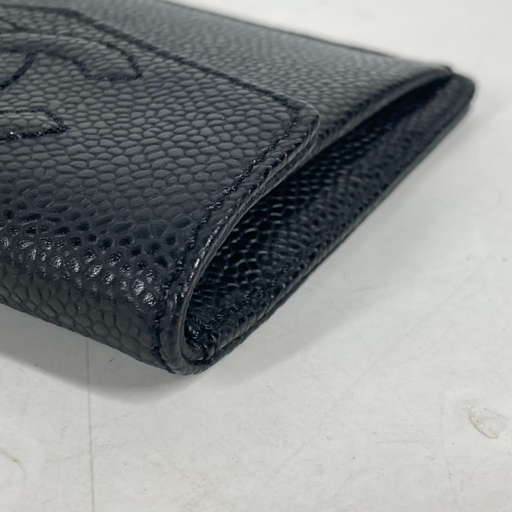 CHANEL Coin case A13233 Caviar skin black CC COCO Mark Women Used Authentic