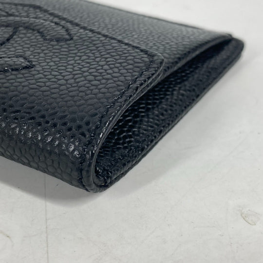 CHANEL Coin case A13233 Caviar skin black CC COCO Mark Women Used Authentic