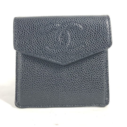 CHANEL Coin case A13233 Caviar skin black CC COCO Mark Women Used Authentic