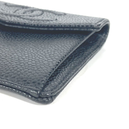 CHANEL Coin case A13233 Caviar skin black CC COCO Mark Women Used Authentic