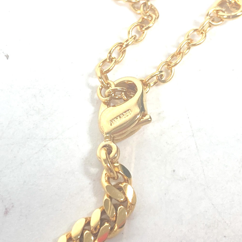 Dior Necklace metal gold Necklace CD logo rhinestone Women Used Authentic