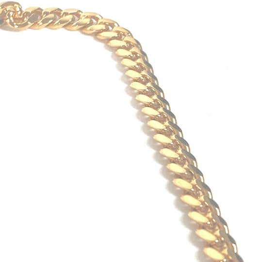 Dior Necklace metal gold Necklace CD logo rhinestone Women Used Authentic