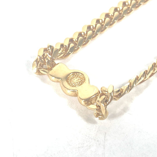 Dior Necklace metal gold Necklace CD logo rhinestone Women Used Authentic