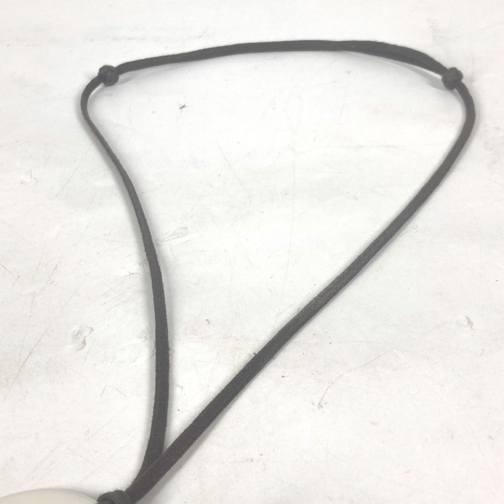 HERMES Necklace Buffalo horn white Ism Women Used Authentic