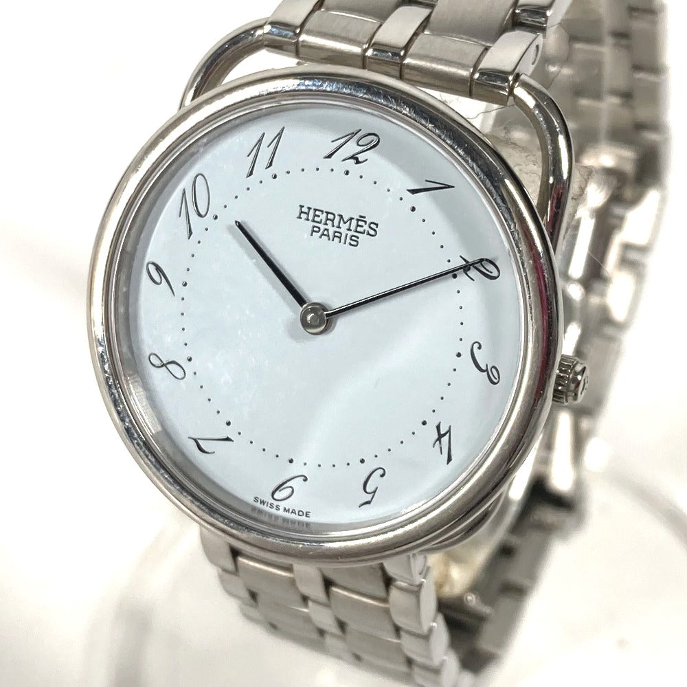 HERMES Watches Quartz Stainless Steel Silver Arceau blue dial Women Used Authentic