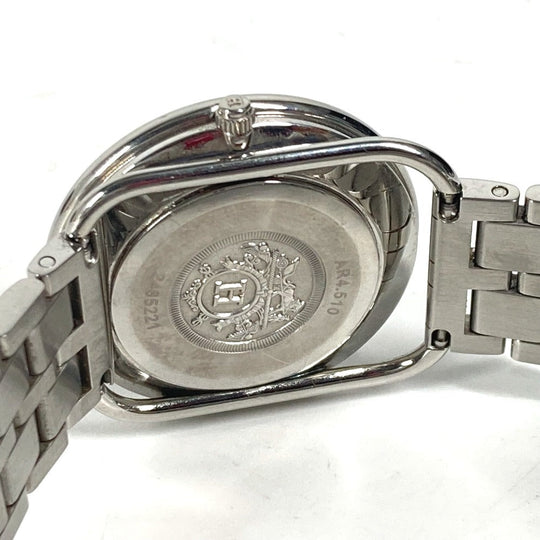 HERMES Watches Quartz Stainless Steel Silver Arceau blue dial Women Used Authentic