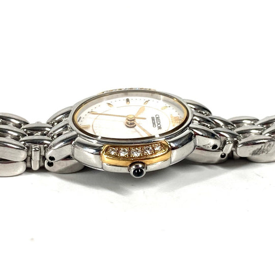SEIKO Watches Quartz 2J81-5000 Stainless Steel Silver CREDOR side diamond white dial Women Used Authentic