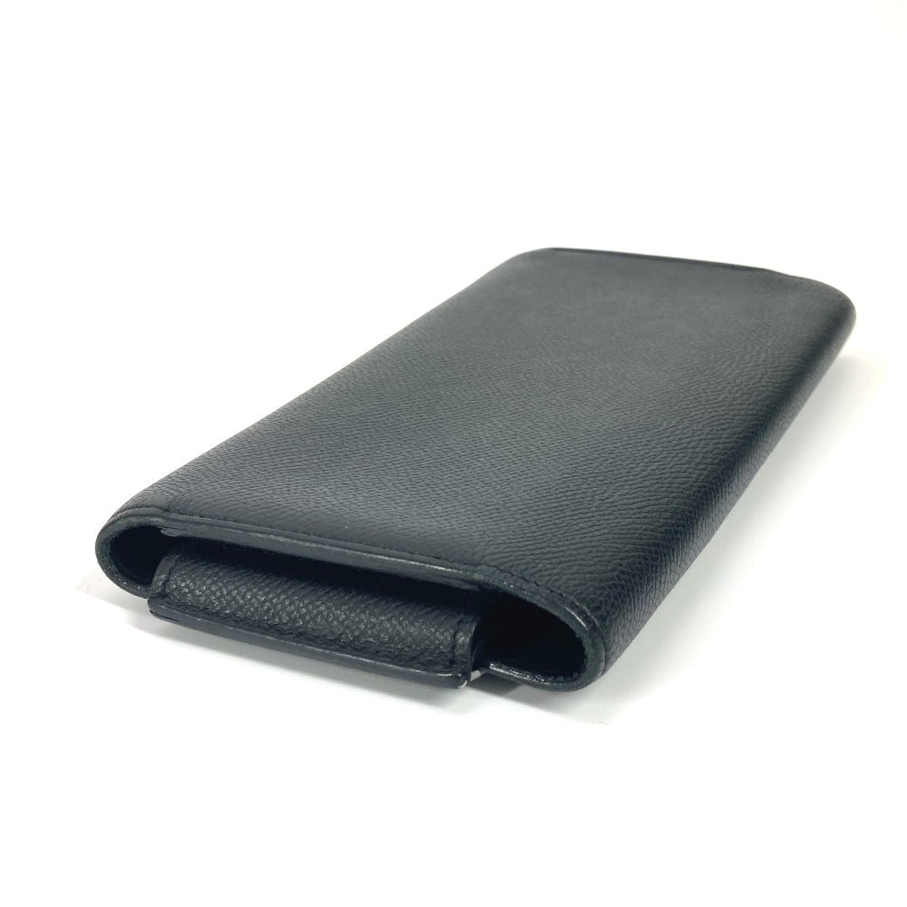 HERMES Long Wallet Purse Epsom black Long wallet Passan Long unisex(Unisex) Used Authentic
