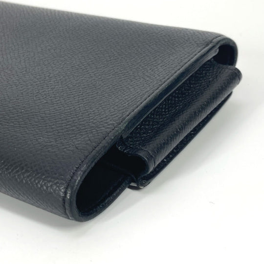 HERMES Long Wallet Purse Epsom black Long wallet Passan Long unisex(Unisex) Used Authentic