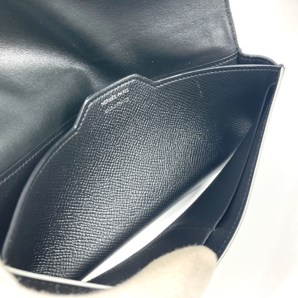 HERMES Long Wallet Purse Epsom black Long wallet Passan Long unisex(Unisex) Used Authentic